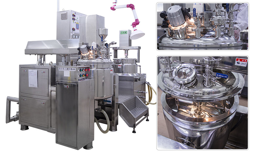 Vacuum emulsifying mixer machine